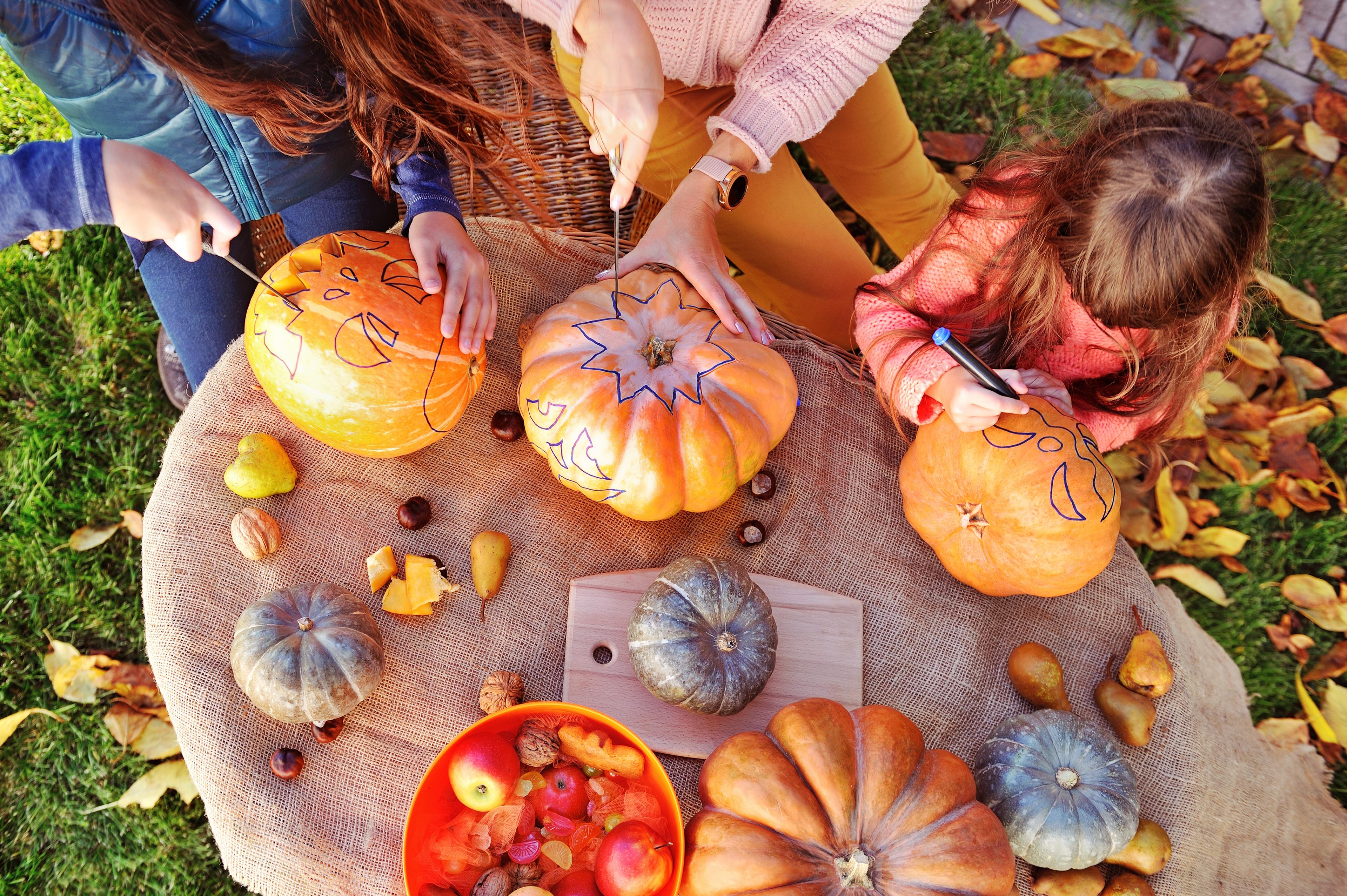 Local pumpkins on display, setting the scene for Halloween in Buchanan.