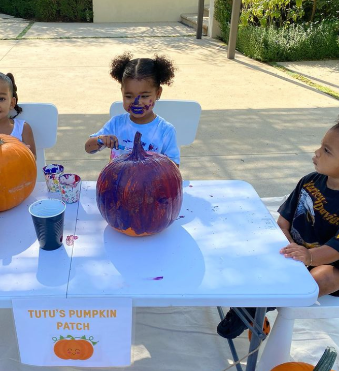 A painted pumpkin demonstrating a colorful no-carve decorating alternative.